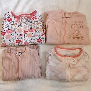 Old Navy, Gerber, Cloud Island | 0-3 Months Footed Pajamas | Lot of 4